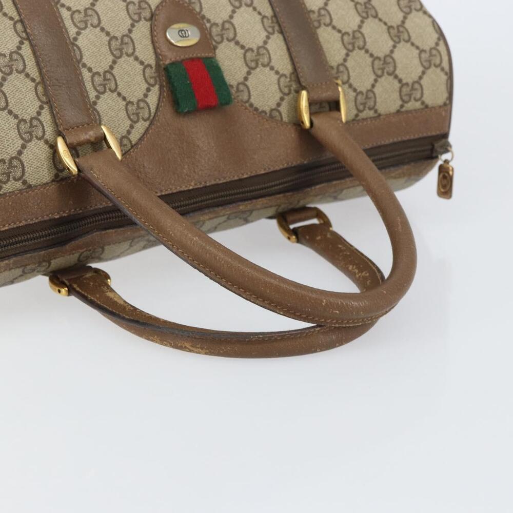 GUCCI GG Supreme Web Sherry Line Bag PVC Beige Gold 116 02 007 Auth 156427 - Picture 7 of 16